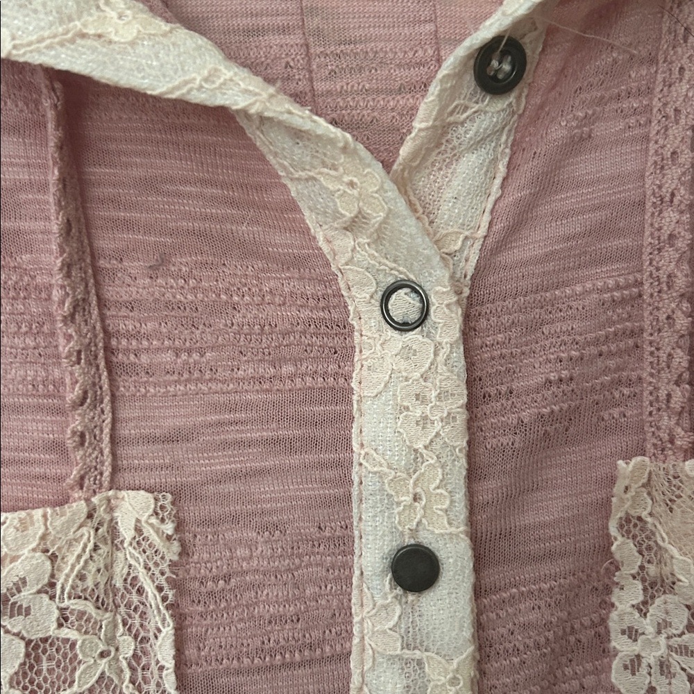 Never Worn Pink Button Down Front Shorter Than Ba… - image 4
